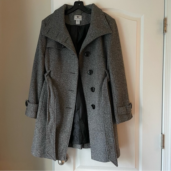 NWOT Heathered Grey Worthington Trench Coat | Classic Silhouette - Picture 2 of 15